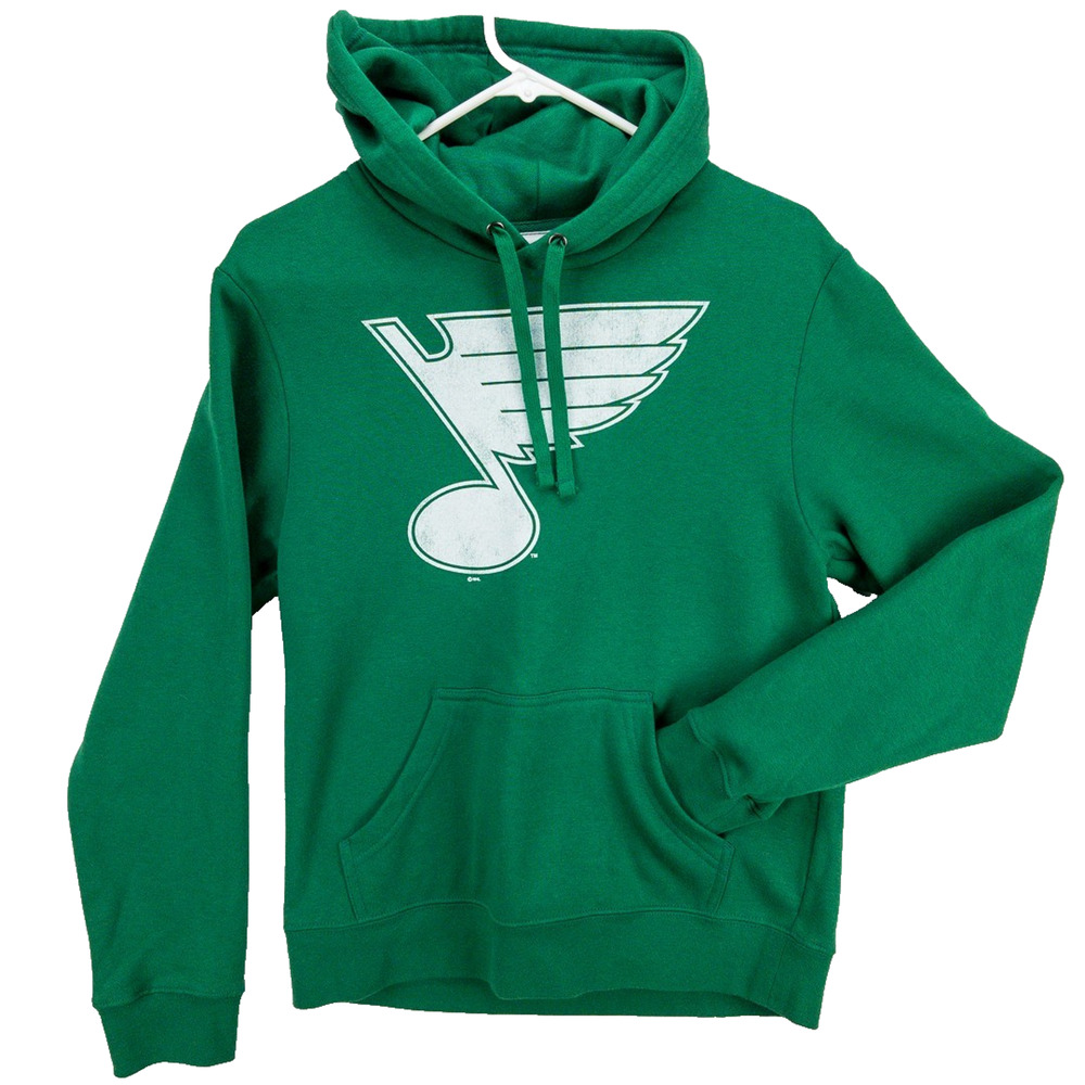 St Louis Blues Hoodie Mens Small Green Pullover Fanatics NHL